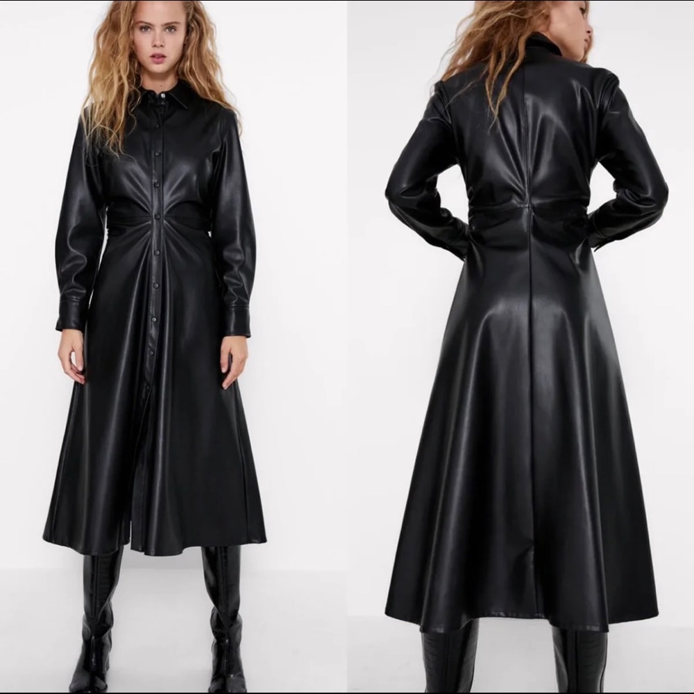 Zara faux leather dress